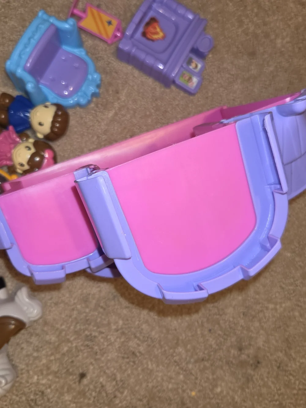 Kids Pink and Purple Princess Castle Playset with Blue Accents 10 Piece Set